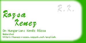 rozsa kenez business card
